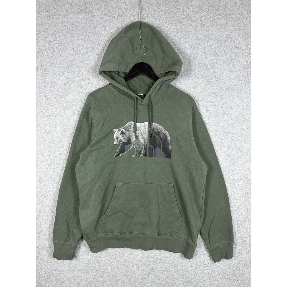 The North Face Thyme Green TNF Bear Pullover Hoodie Sweatshirt Mens Size L‎